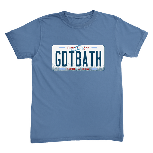 North Carolina GDTBATH License Plate Comfort Colors Adult T-Shirt