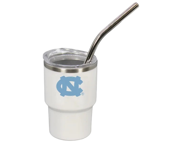 North Carolina Tar Heels Shotglass Tumbler with Straw
