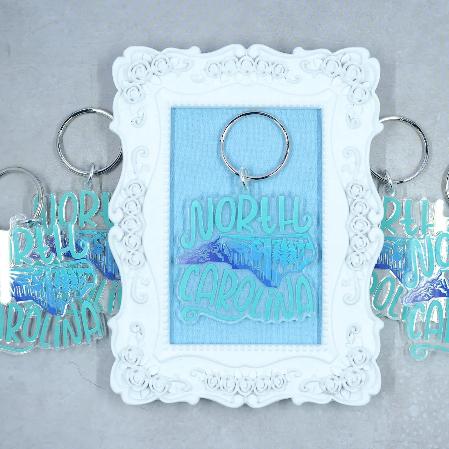 North Carolina Illustrated Keychain by Little Designs