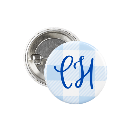 Gingham Chapel Hill Button Pin 1.25"