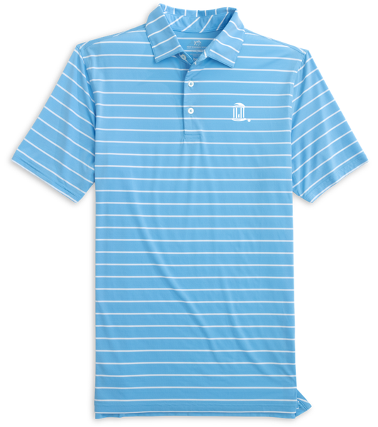 UNC Old Well Men's Shirt by Southern Tide Desmond Stripe Perf Polo