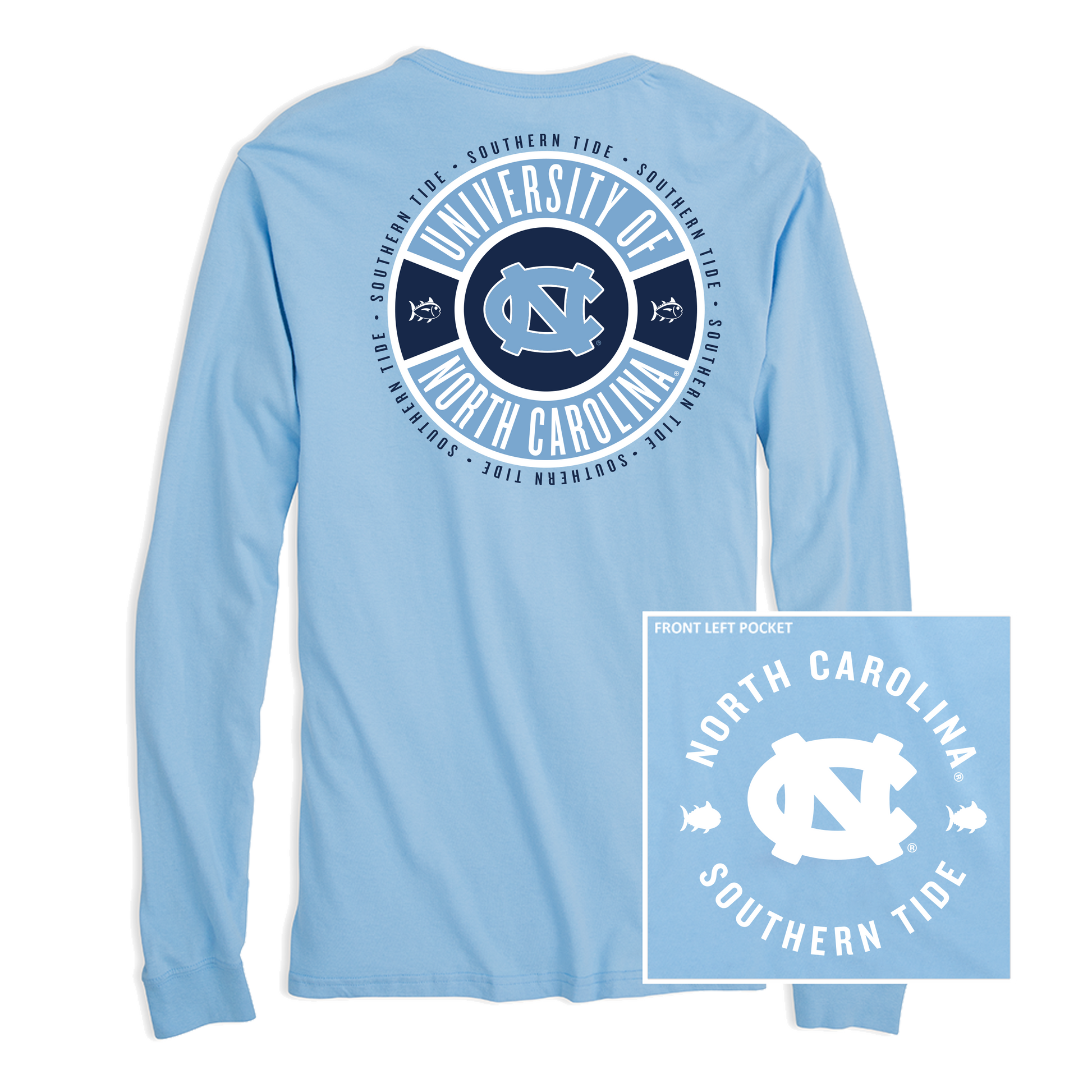 North Carolina Tar Heels Ring Badge Long Sleeve T Shirt by Southern Tide