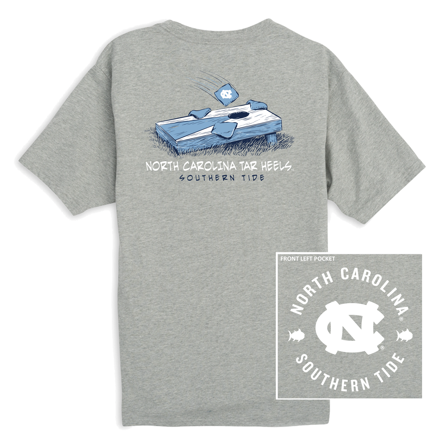North Carolina Tar Heels Cornhole T-Shirt by Southern Tide
