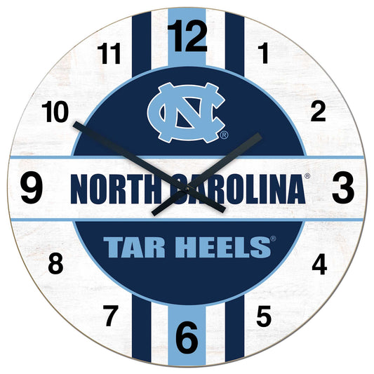North Carolina Tar Heels 20x20 Wood Clock