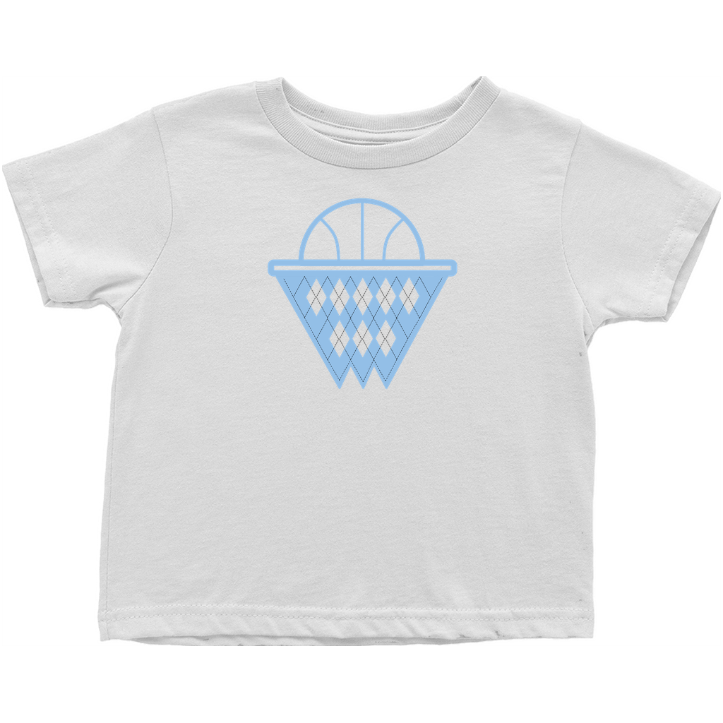 Carolina Blue and White Argyle Basketball Toddler T-Shirt