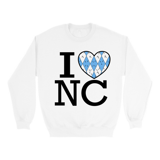 I Heart North Carolina Blue Argyle Sweatshirt by Shrunken Head