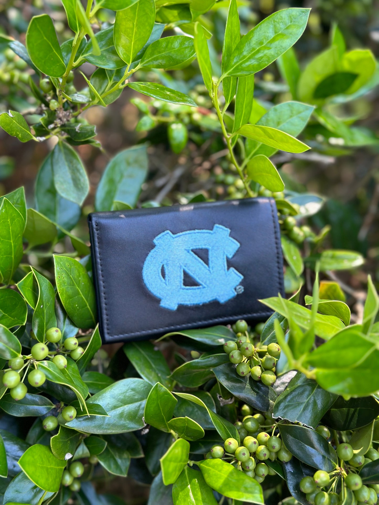 North Carolina Tar Heels Embroidered Leather Trifold Wallet