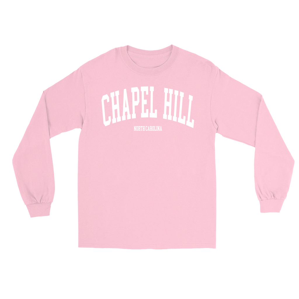 Chapel Hill North Carolina Classic Pink Adult Long Sleeve T-Shirt