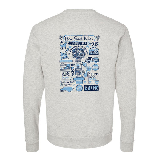 Chapel Hill North Carolina Julia Gash Adult Crewneck Sweatshirt