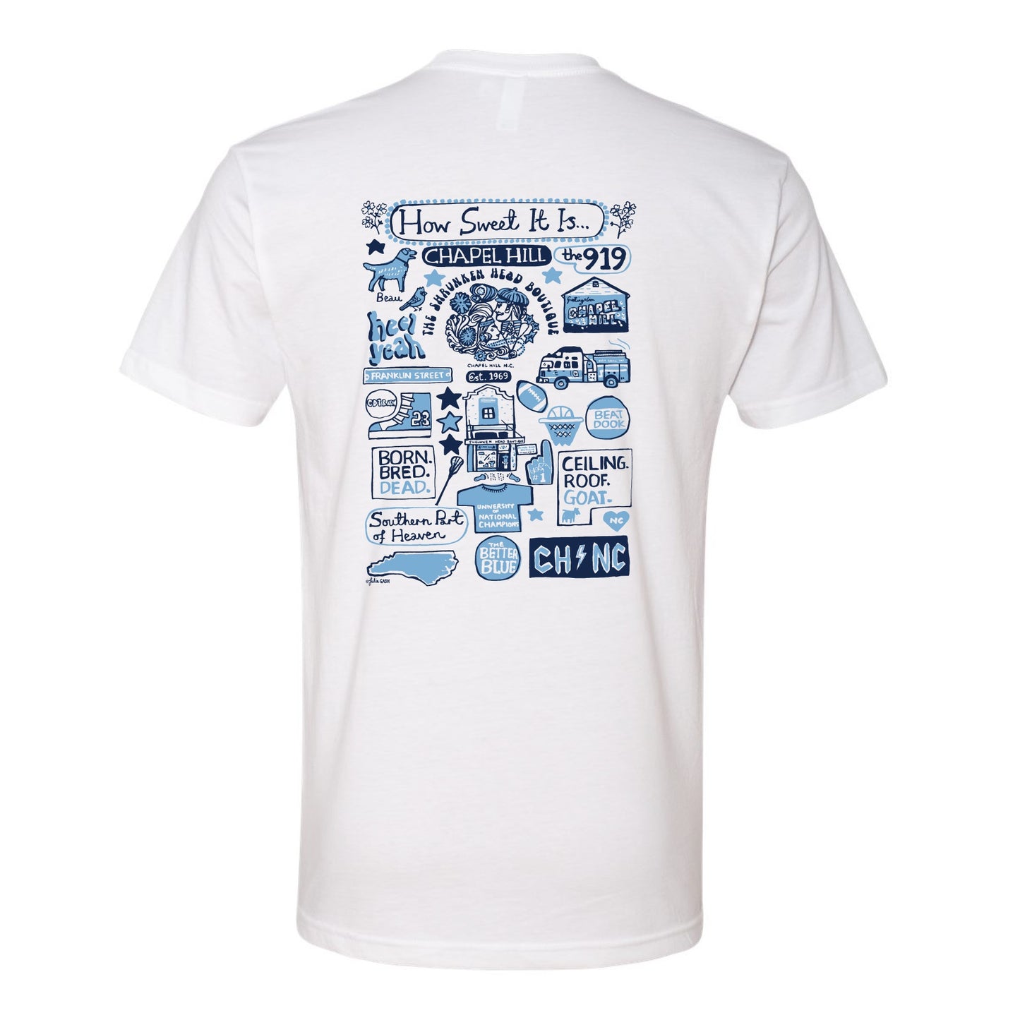 Chapel Hill North Carolina Julia Gash Adult T-Shirt
