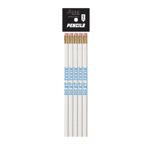 Beat Dook Pencil in White and Carolina Blue 5 Pack