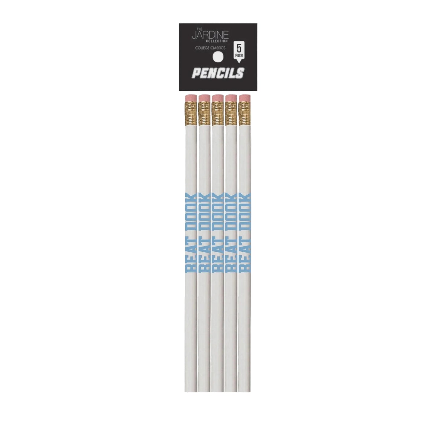 Beat Dook Pencil in White and Carolina Blue 5 Pack