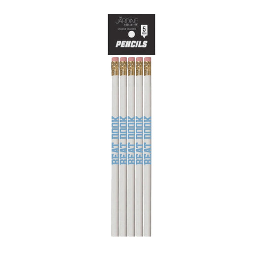 Beat Dook Pencil in White and Carolina Blue 5 Pack