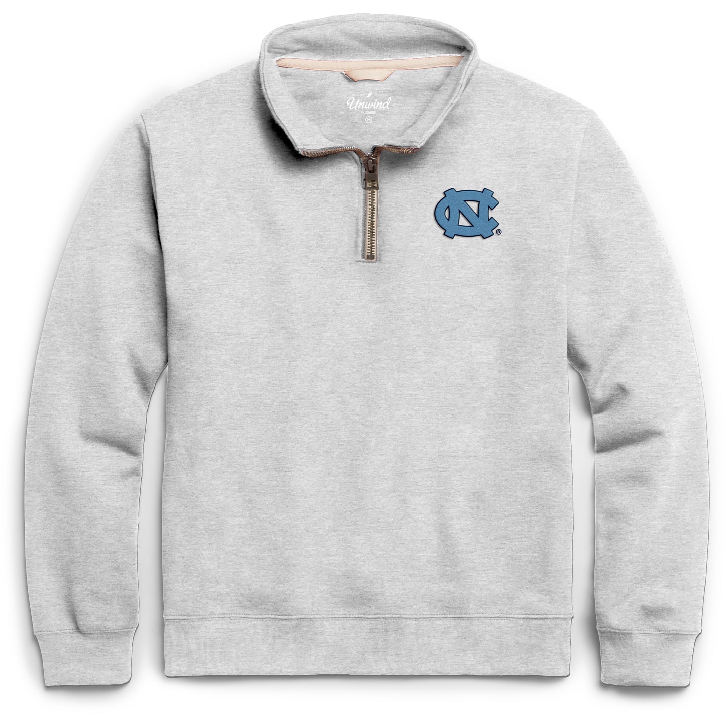 North Carolina Quarter Zip Sweatshirt in Classic Grey with UNC Logo