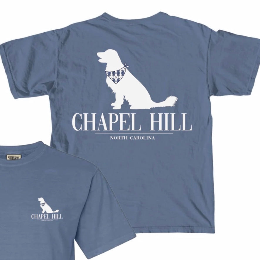 Chapel Hill Dog in Argyle Bandana Comfort Colors T-Shirt