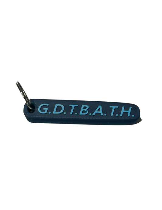 Navy Blue GDTBATH 3D Printed Keychain