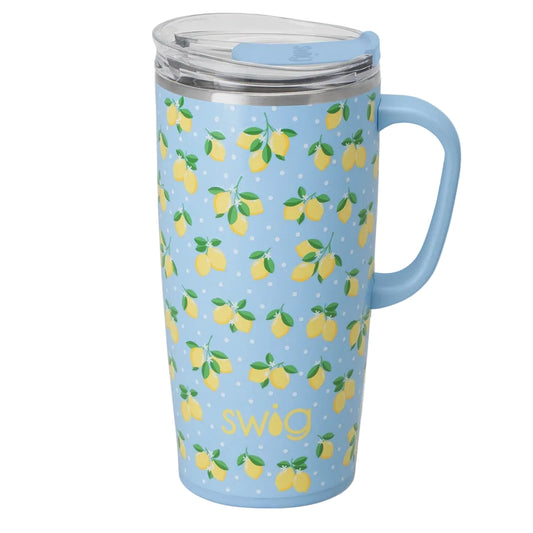Lemon Meringue 22 oz Travel Mug with Handle