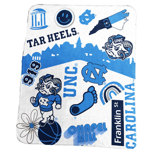 North Carolina Tar Heels Collage Fleece Throw Blanket