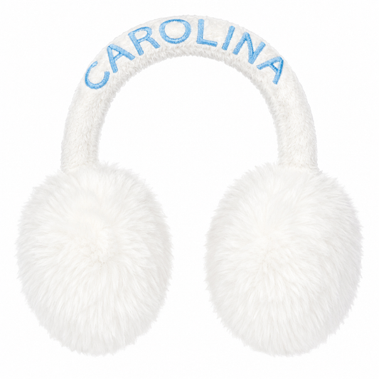 Carolina Tar Heels White Winter Fluffy Earmuffs
