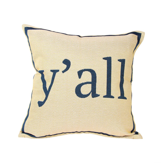 Yellow Gingham Y'all Pillow - Main View - Barrel Down South