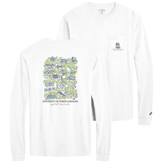 University of North Carolina at Chapel Hill Artwork Long Sleeve T-Shirt by Cambron Farris