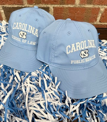 UNC School of Law Hat in Carolina Blue Dry Fit Adjustable
