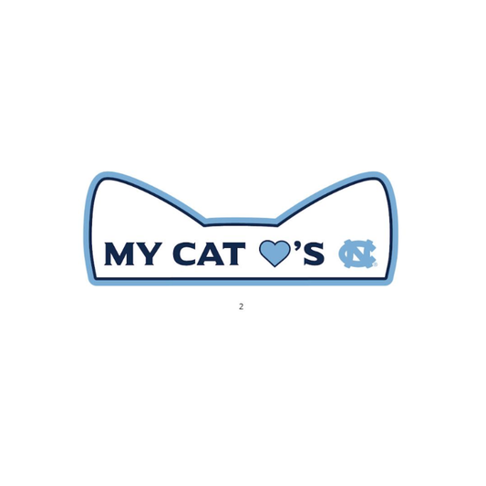 My Cat Loves UNC Decal Sticker 3"