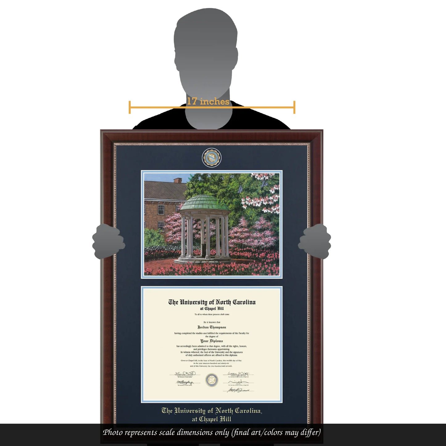 University of North Carolina Luxury Old Well Diploma Frame