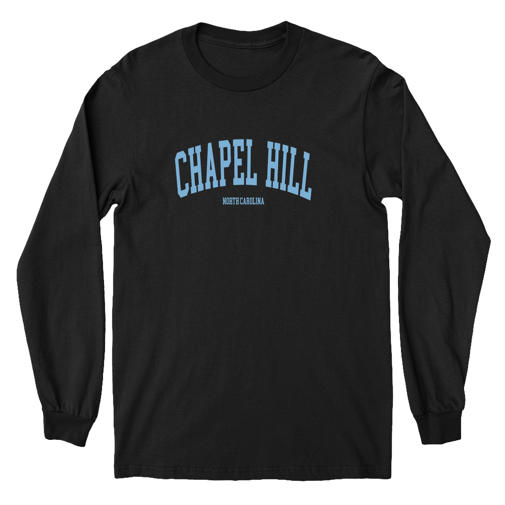 Chapel Hill North Carolina Classic Black Kid's Long Sleeve Tee