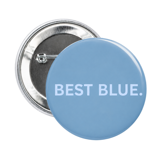 Best Blue Button Pin by Shrunken Head 2.25"