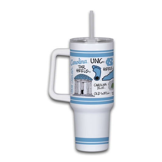 North Carolina Tar Heels Collage 40 oz Tumbler with Handle