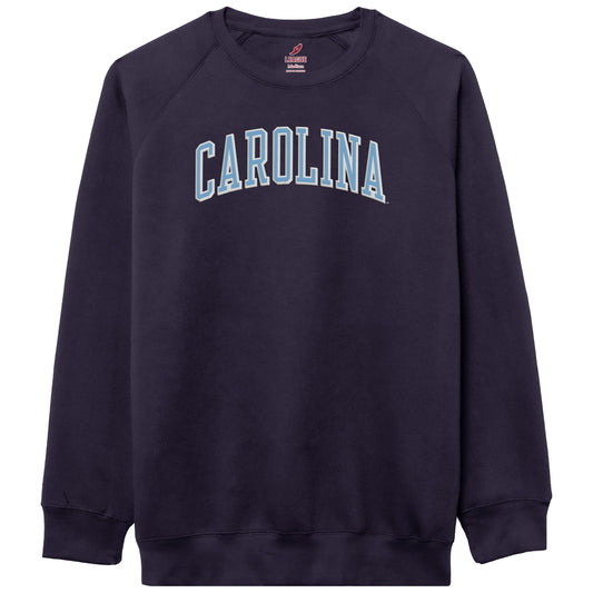 Classic Navy Carolina Tar Heels Embroidered Crewneck Sweatshirt by League
