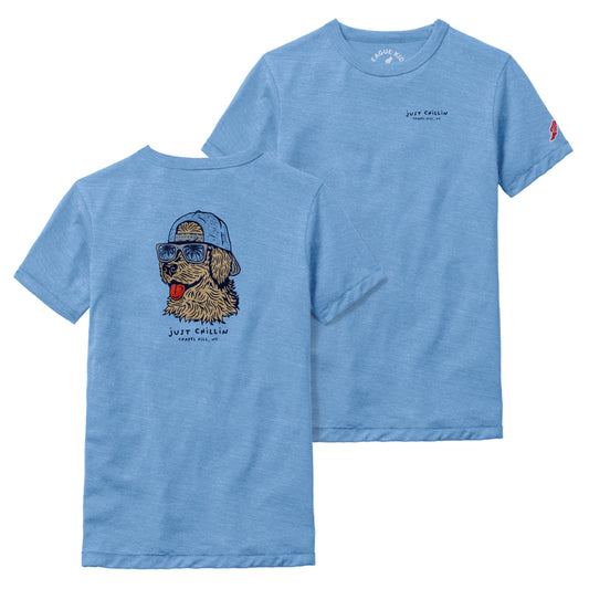 Carolina Blue Chapel Hill Just Chillin Dog Kid's T-Shirt
