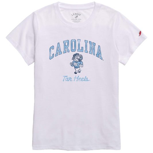 UNC White Crewneck Women's Top with Rameses