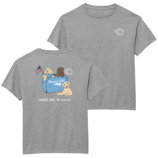 Chapel Hill Puppies in Cooler Kid's T-Shirt in Grey
