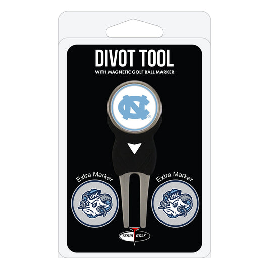 North Carolina Tar Heels Divot Tool + 3 Ball Markers - Main View - Club Rehab