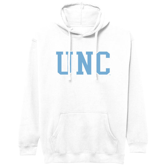 UNC Letters Adult Hoodie Sweatshirt in White