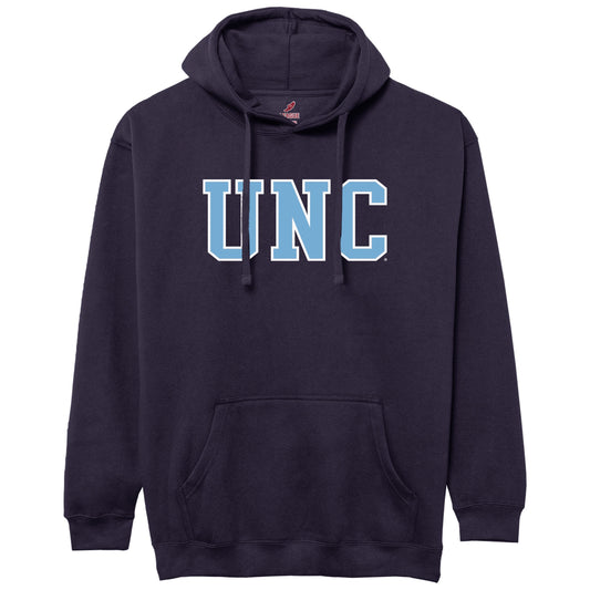 UNC Letters Adult Hoodie Sweatshirt in Navy Blue