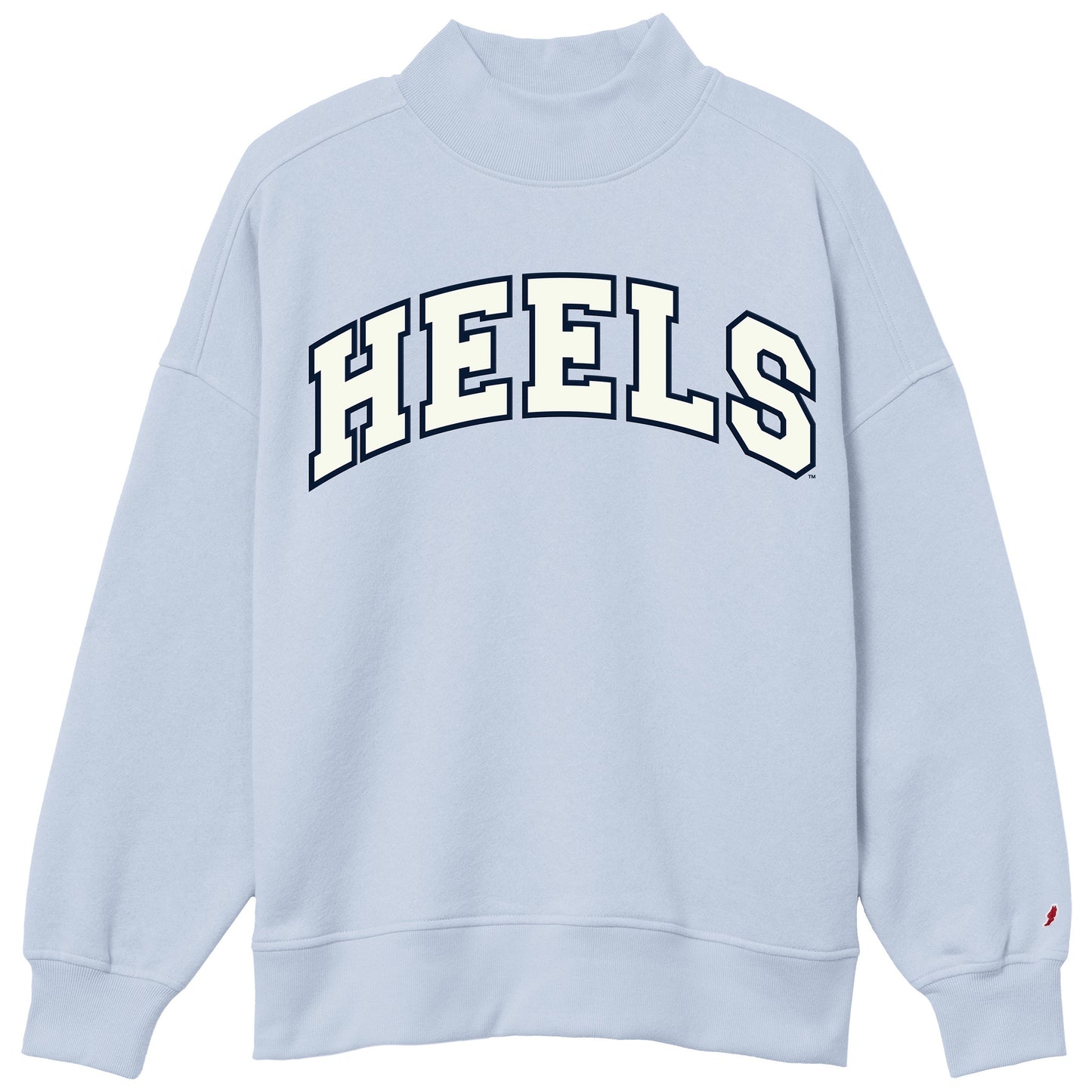PREORDER - HEELS Embroidered Mock Neck in Light Blue Sweatshirt by League