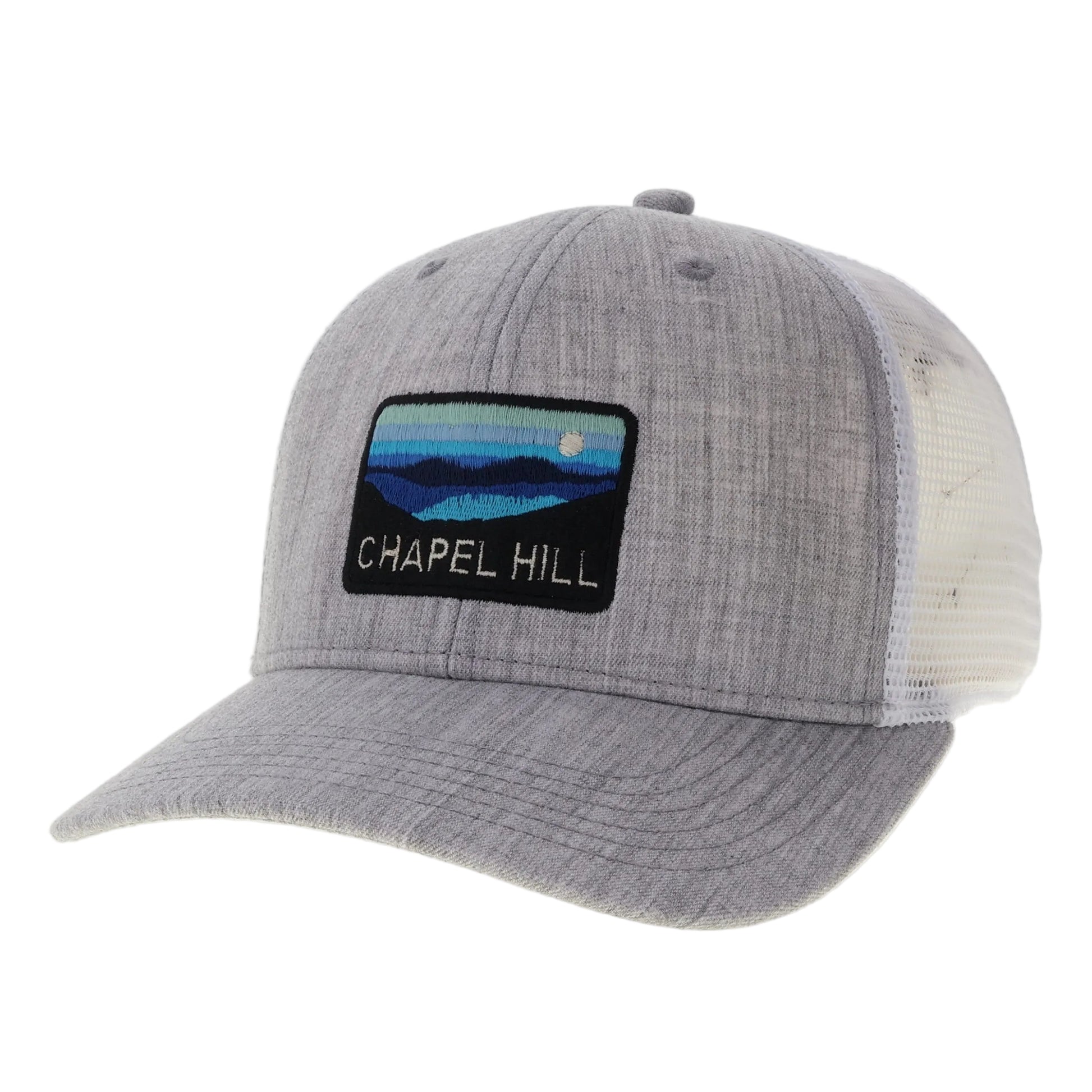 Classic Grey Chapel Hill North Carolina Trucker Hat - Main View - Legacy