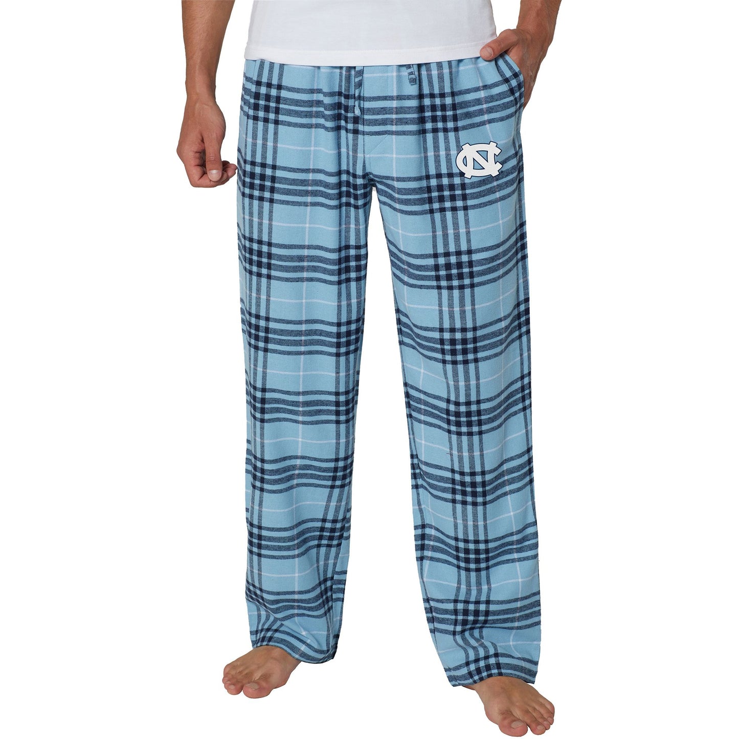 UNC Carolina Blue Embroidered Flannel Ledger Pajama Pants