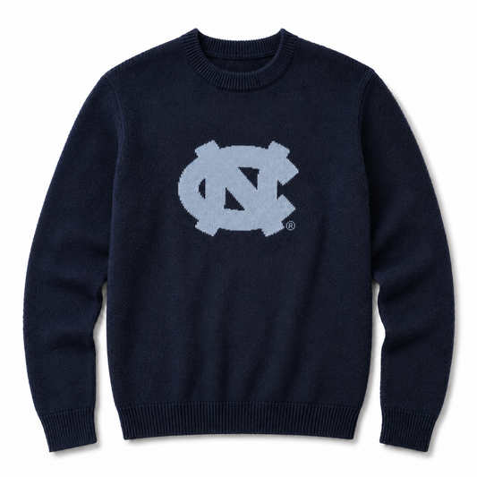 Carolina Tar Heels Navy Knit Sweater Unisex
