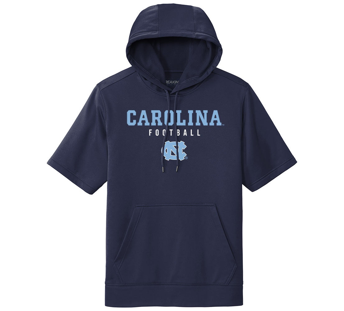 Carolina Football Navy Hoodie with Cut Sleeves Bill Belichick Style