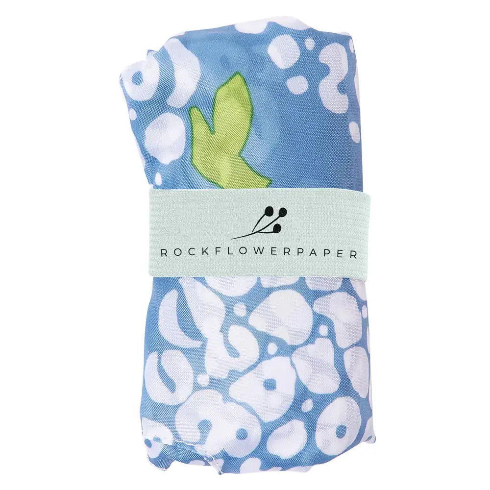 Blue Hydrangea Reusable Shopping Bag - Detail View - Rockflowerpaper