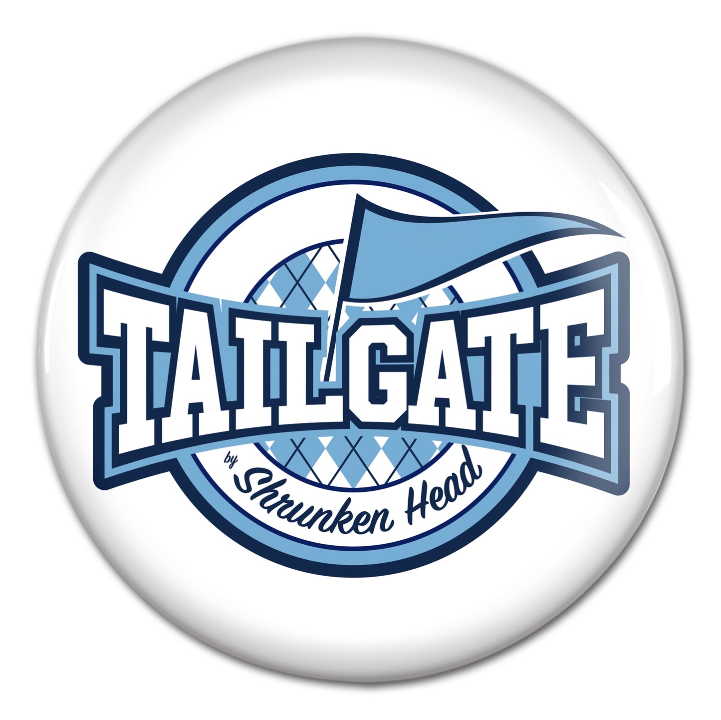 TAILGATE by Shrunken Head Logo Button Pin