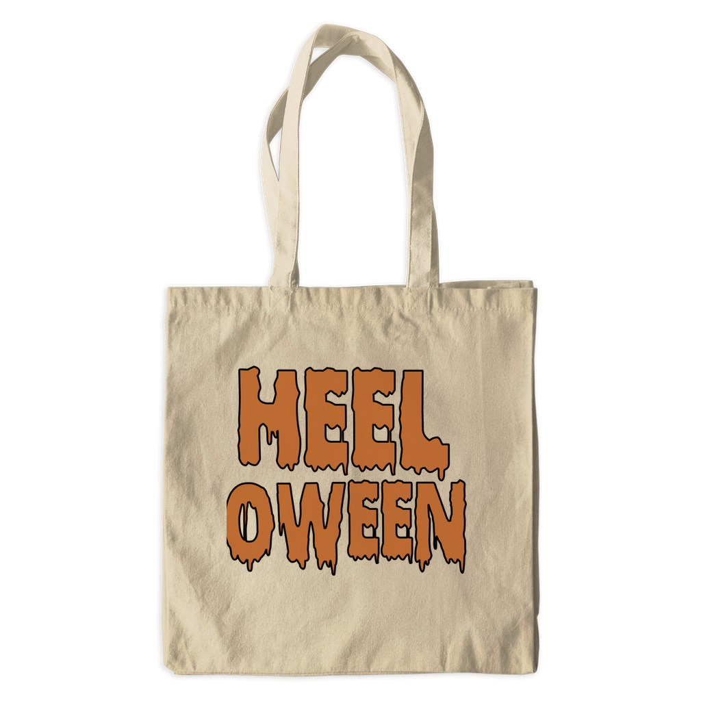 Heel-oween Spooky Print Canvas Tote Bag