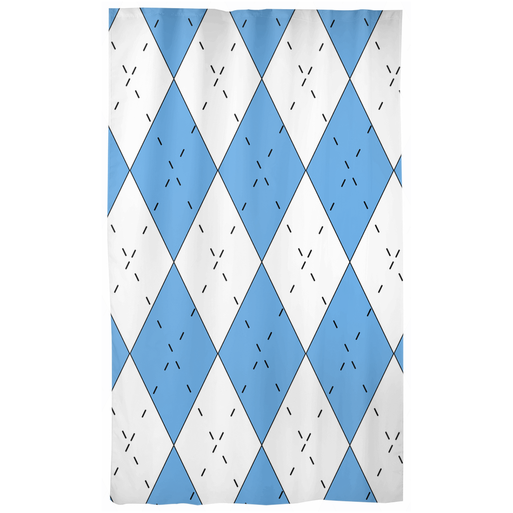 Carolina Blue and White Argyle Curtain