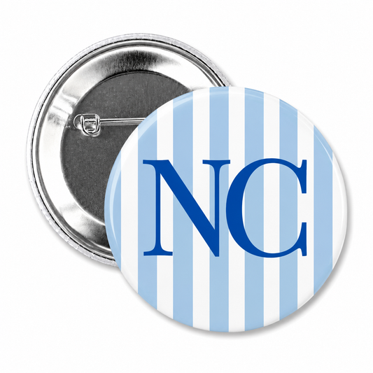 North Carolina Striped Button Pin 2.25"