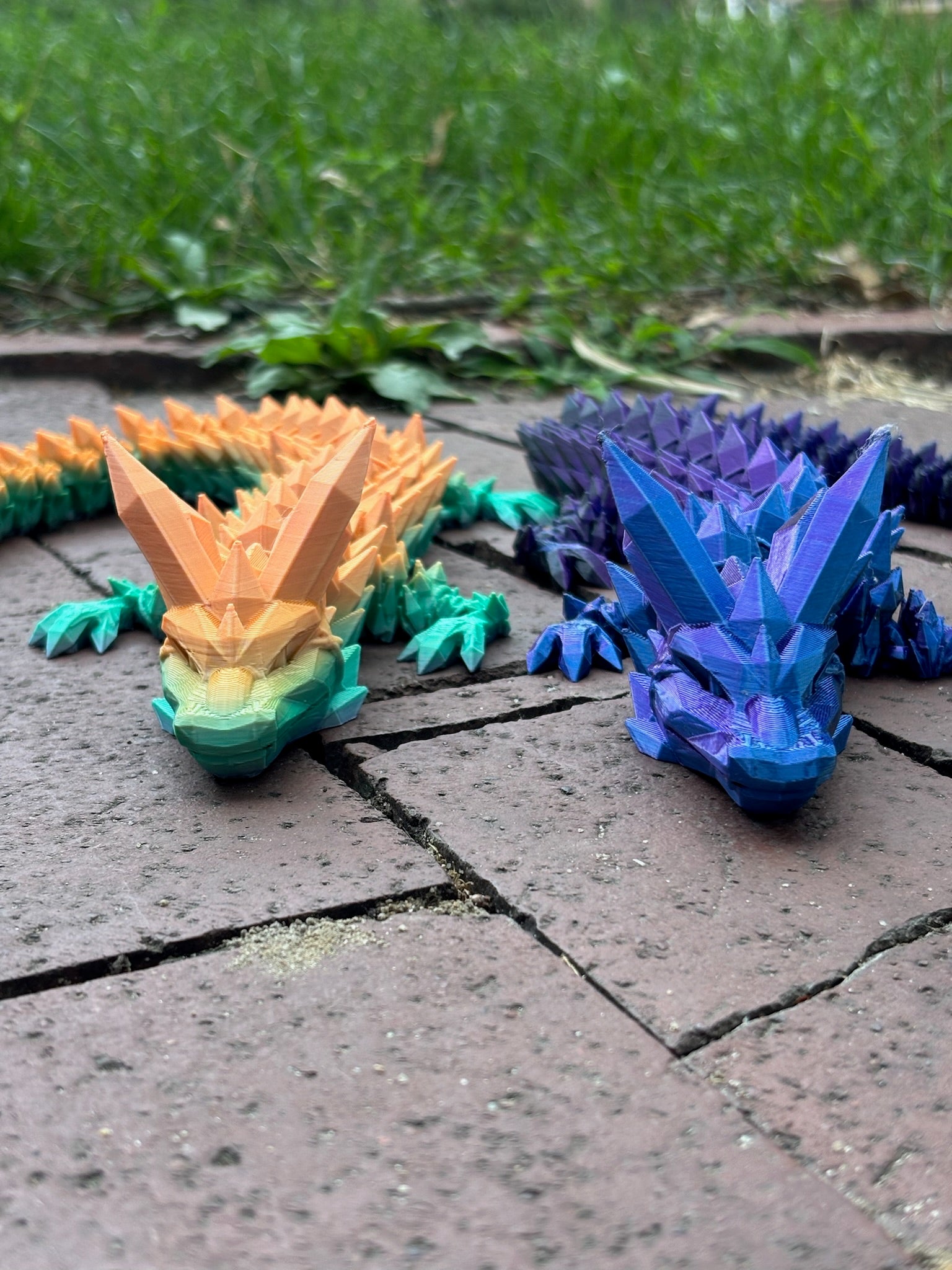 Multi-Color 3D Printed Large Dragon - Detail View - Karma Train 3D Printing