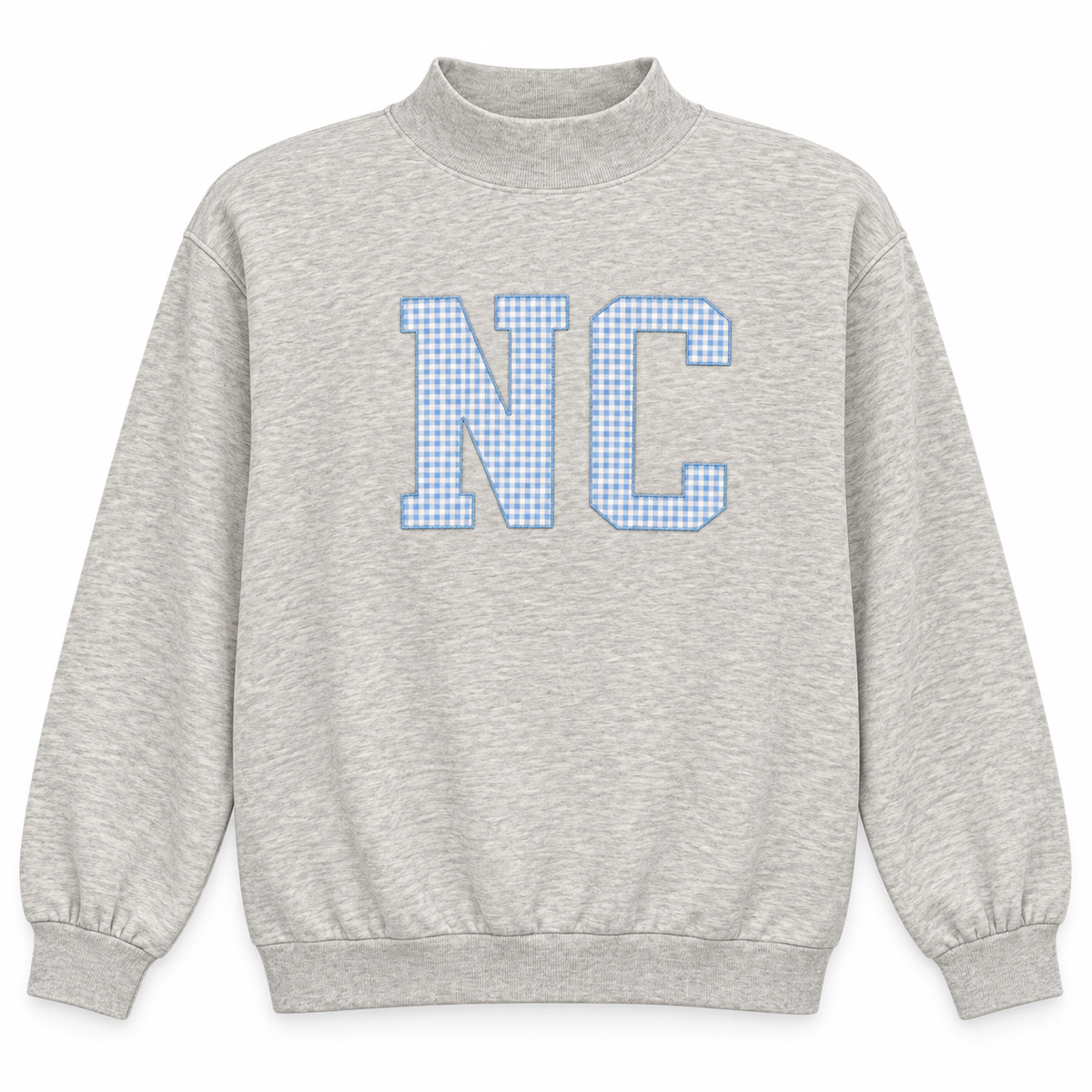 North Carolina Gingham Mock Neck